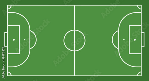 A green soccer field with white lines.