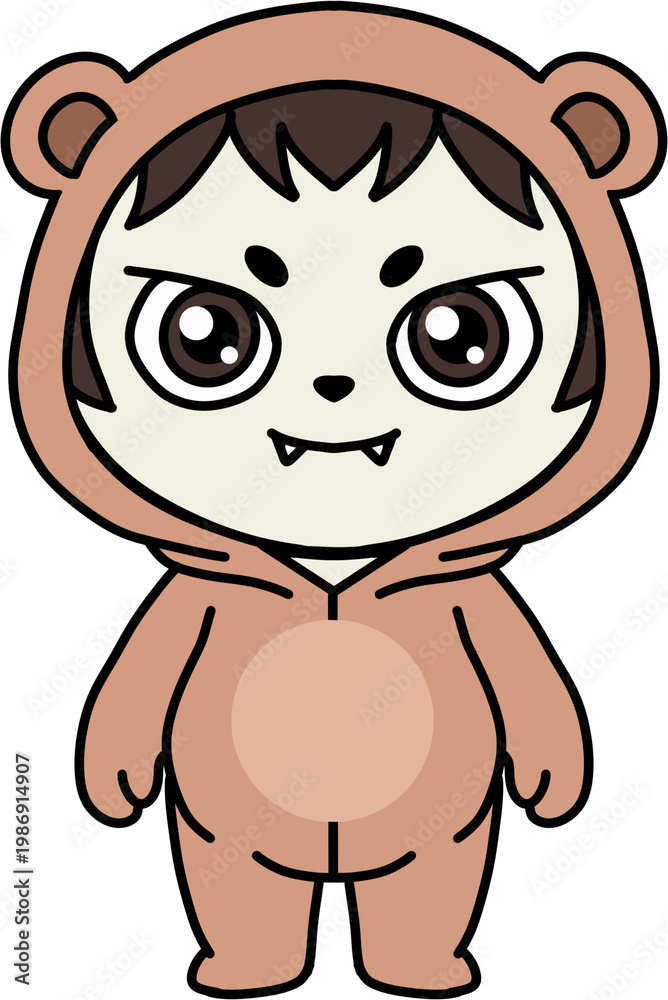 Obraz premium Cute Mascot Character Costume Variations Cartoon Chibi Outfit Set