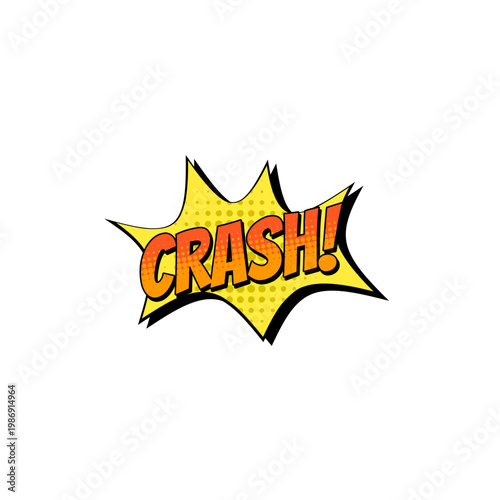 Comic Book Sound Effect Crash Burst Speech Bubble Illustration