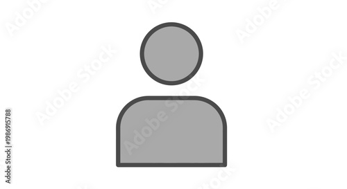 Simple Grey Human Icon Figure.