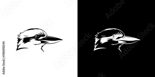 Kookaburra Head Logo Silhouette Vector Graphic for Brand Identity Design