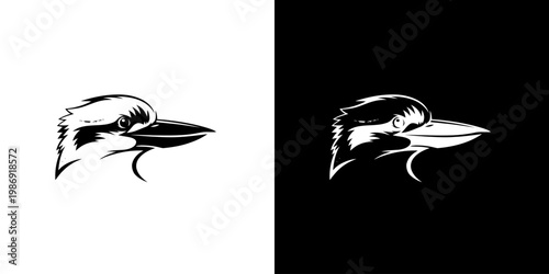 Kookaburra Head Logo Vector Illustration