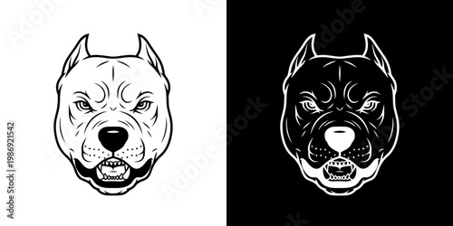 Pitbull Head Mascot Logo Vector Illustration