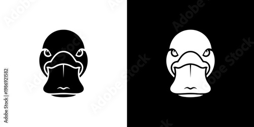 Platypus Head Logo Icon Featuring Minimalist Duck Bill Design