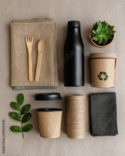 Eco-Friendly Online Seller Packaging with Recycled Materials in Asian Sustainable Business Lifestyle Background - Green Branding Banner Concept with Copy Space