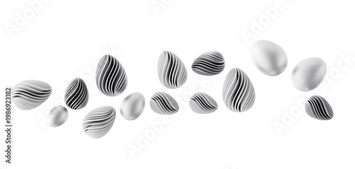 Fotografija Modern abstract image of eggs in white and grey colors, perfect for Easter, spring, or design projects