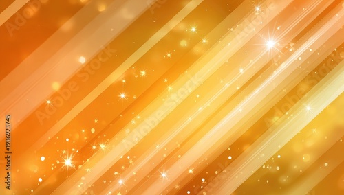 A luminous, warm-toned abstract design with diagonal streaks and sparkling highlights, creating a sense of radiance
