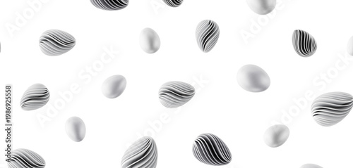 Abstract white shapes patte...