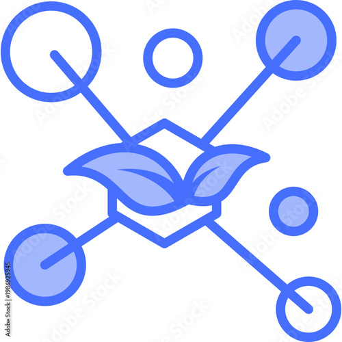 Antioxidants blue color illustration