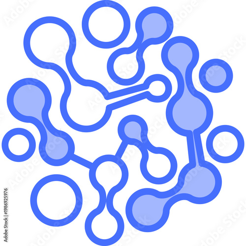Prebiotics blue color illustration
