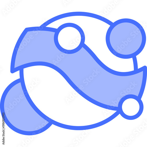 Polyphenols blue color illustration