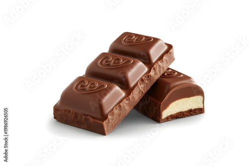 Chocolate bars, creamy filling, milk chocolate, dessert pieces
