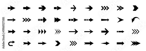 Arrow vector icon.  Set arrow icons. Collection arrows sign. Black arrow icon set.  Vector illustration