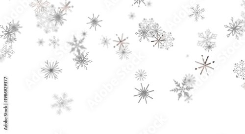 Falling snowflakes on a whi...