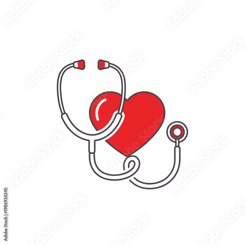Heart and Stethoscope Illustration