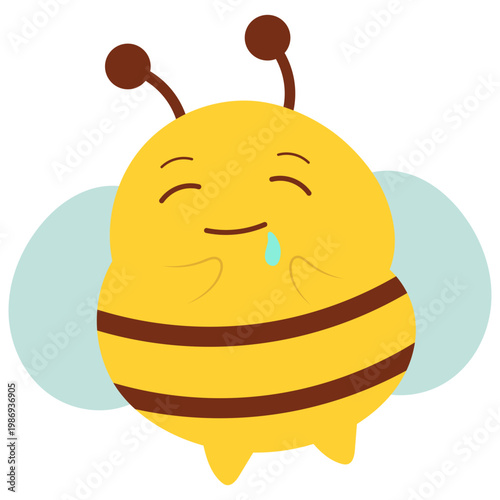Happy Little Bumblebee Cartoon Character Vector Illustration