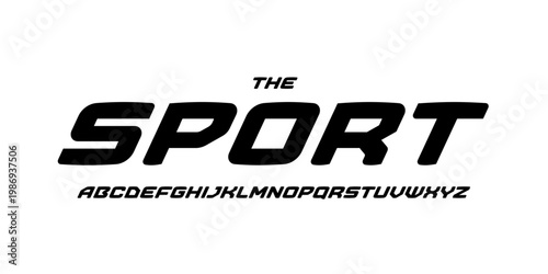 Sporty italic alphabet, wide bold font for powerful dynamic lettering, swift automotive logo, energetic daring headline, car racing branding. Vector typeset