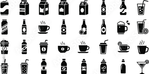 Black and white beverage on white background drink coffee 5