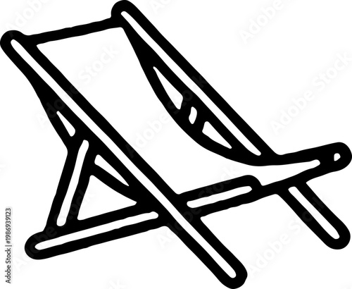 wooden chair beach chair, simple icon, vector icon