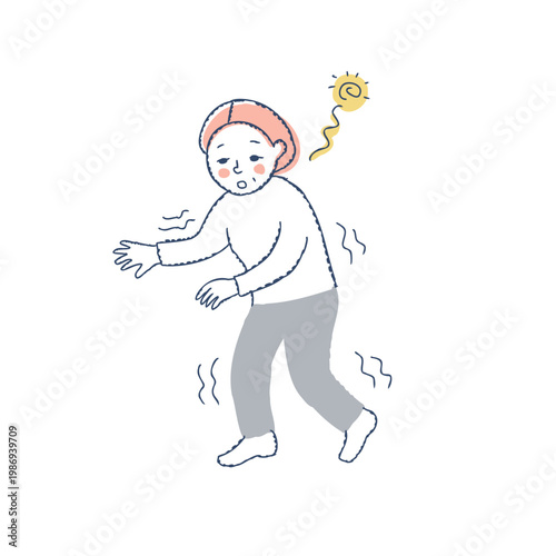 ふらふらして真っ直ぐ歩けないシニア女性