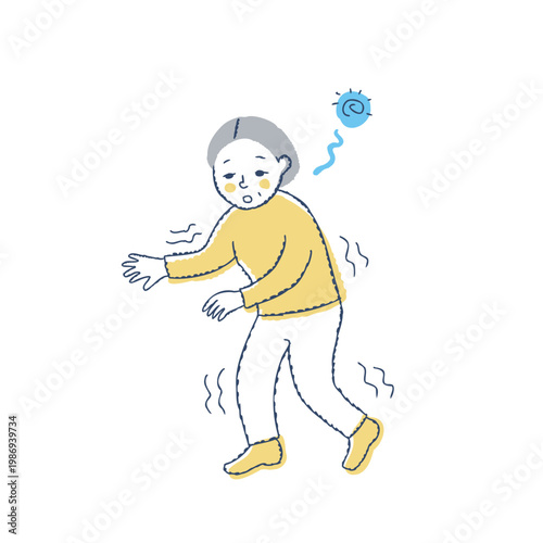 ふらふらして真っ直ぐ歩けないシニア女性