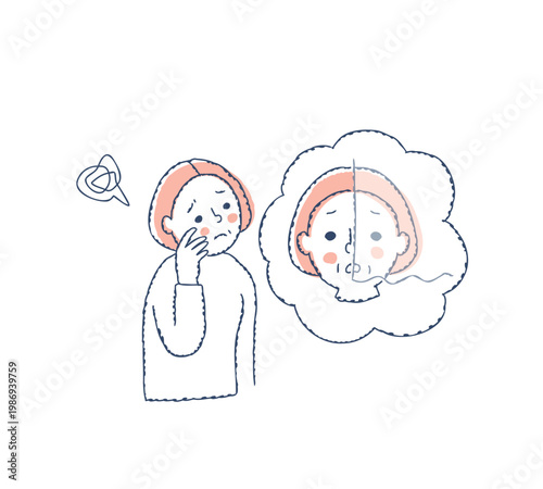 片側の目が見えにくく困っているシニア女性