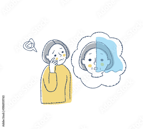 片側の目が見えにくく困っているシニア女性