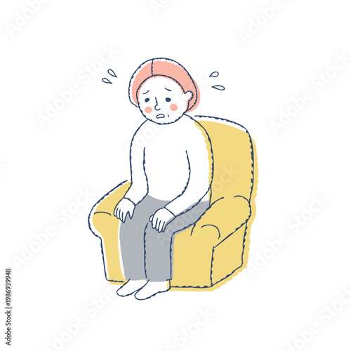 立ち上がれないシニア女性