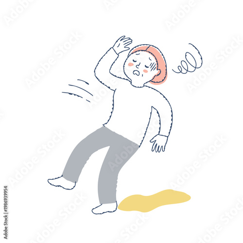  めまいや立ちくらみでふらつくシニア女性