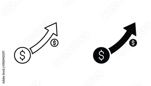 Money Growth Arrow Upward Financial Success Concept