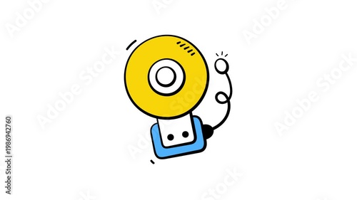 Take your hands on this amazing animated icon of school bell, trendy doodle vector