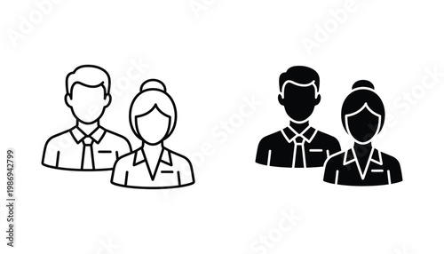 Business People Icons Teamwork Collaboration Professional Duo