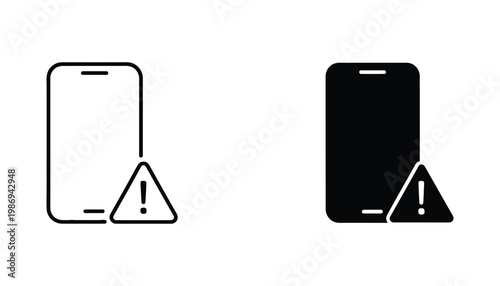 Smartphone Warning Icon Notification Alert Symbol Business Concept