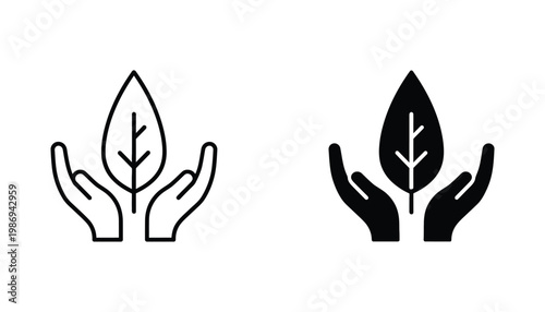 Hand Leaf Care Protection Symbol Business