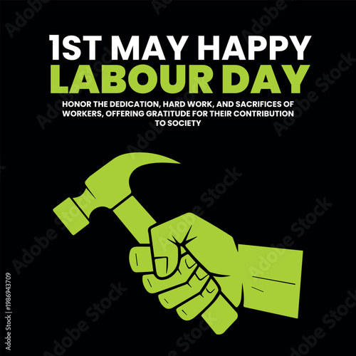 1st May Happy Labour Day post design workers rights union celebration banner social media template