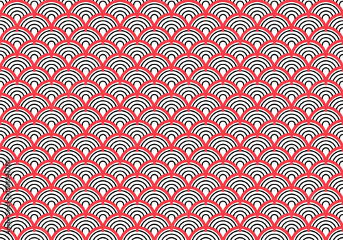 Bild auf Leinwand Japanese pattern pattern material vector illustration