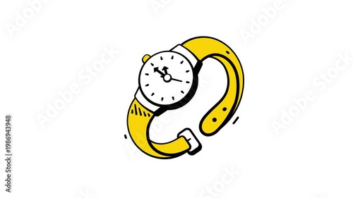 Grab this amazing doodle style animated icon of wristwatch, modern vector