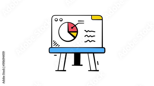 Check this beautiful animated icon of statistics lesson in doodle style