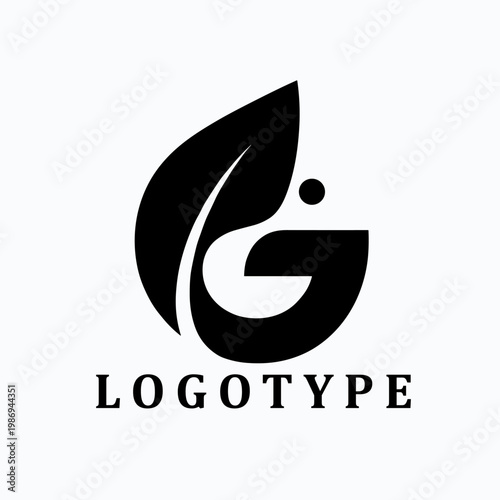 Abstract Minimalist Letter G Leaf Logo Design for Eco Friendly Brand Identity