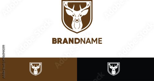 Deer and Shield Badge Logo Emblem suitable for Esports or Sports Team Logo and Brand Identity