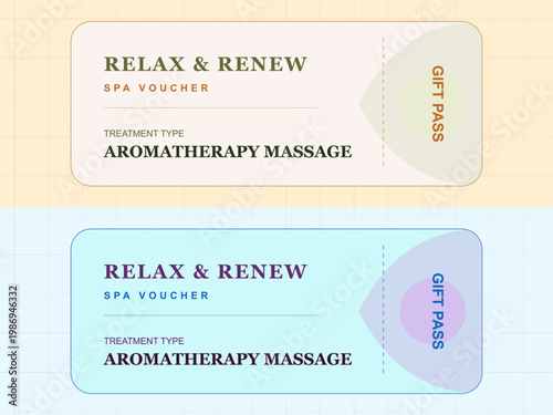 Relax renew aromatherapy massage product packaging mockup pastel colors