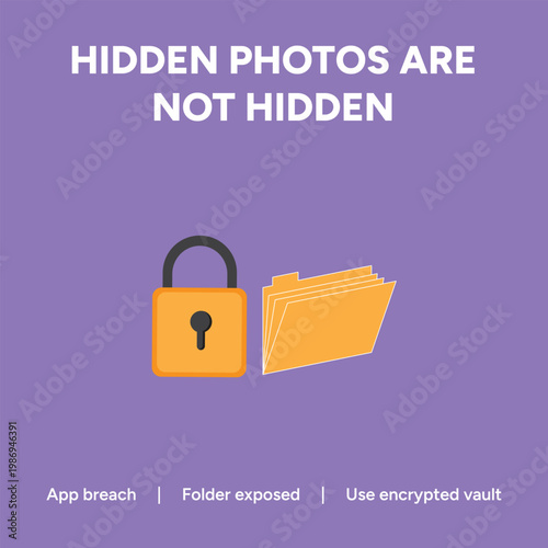Flat vector illustration showing a yellow folder placed next to a locked padlock representing personal data security and privacy protection