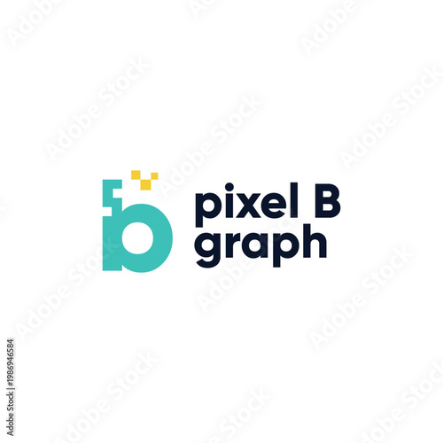 Letter b logo vector design in pixel style