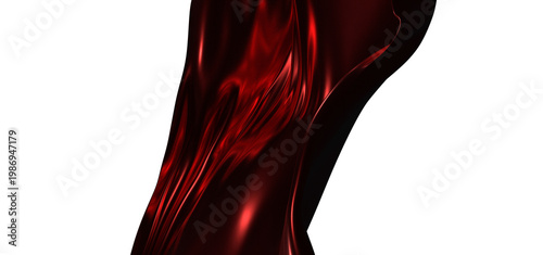 Luxurious abstract background of red flowing silk fabric. Perfect for luxury, fashion, design, and texture visuals.