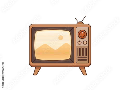 Vintage Television Set in Retro Style with Minimal Design for Nostalgic Home Decor and Classic Media Concept