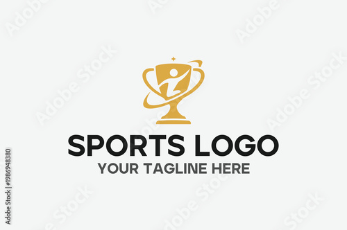 Sports Trophy Logo, Trophy Logo, Championship Logo, Winner Logo, Victory Logo, Award Logo, Champion Badge, Achievement Icon, First Place, Gold Trophy, Cup Logo, Medal Icon, Success Symbol