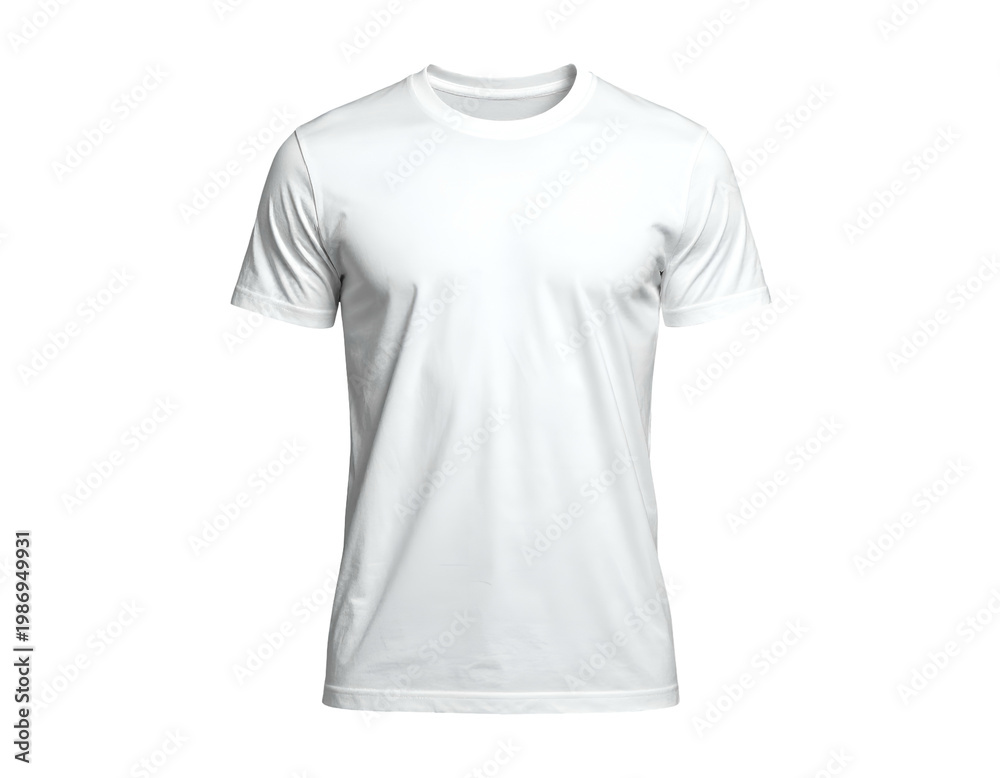 Fototapeta premium Crisp, clean, plain white short-sleeved crewneck t-shirt