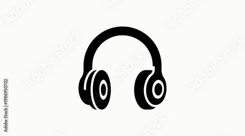 Vector illustration of a modern stereo headset icon for music and studio audio equipment, isolated on a white background as a sleek technology symbol for sound design and listening