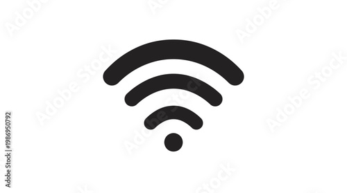3D illustration of a wireless network connection symbol and wifi internet signal icon for web communication technology design
