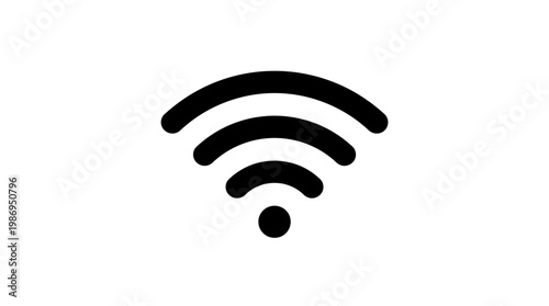 A modern blue wifi signal icon button for wireless internet connection technology and mobile hotspot network communication vector illustration